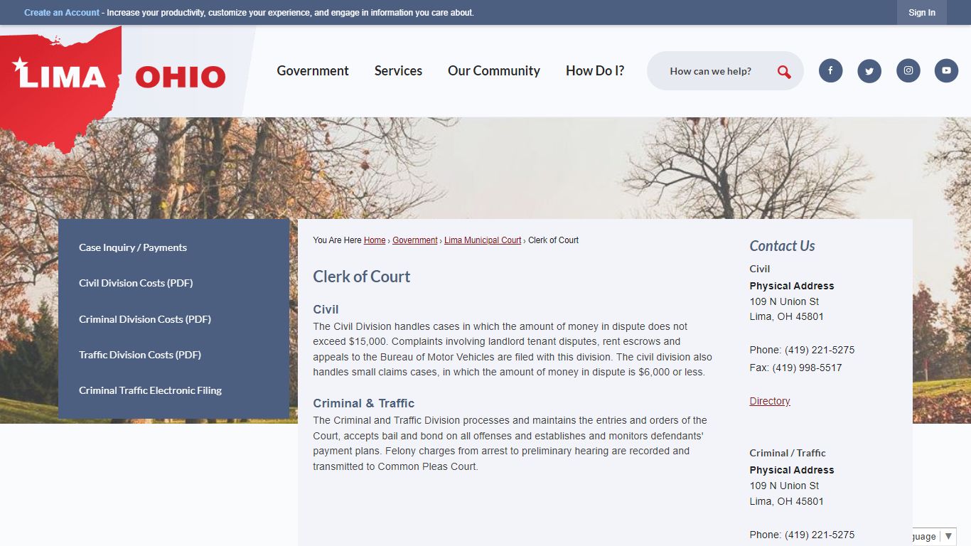 Clerk of Court | Lima, OH - Official Website